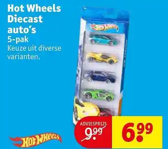 Kruidvat Hot Wheels Diecast Auto's aanbieding