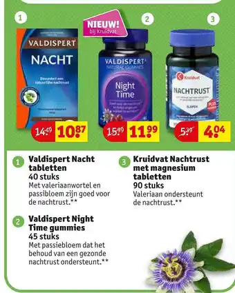 Kruidvat Valdispert Nacht Tabletten, Valdispert Night Time Gummies Of Kruidvat Nachtrust Met Magnesium Tabletten aanbieding