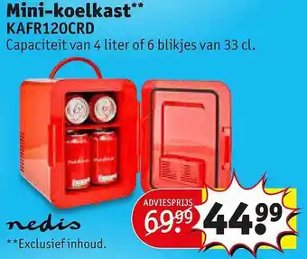 Kruidvat Mini-Koelkast KAFR120CRD aanbieding