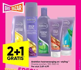 Big Bazar Andrelon Haarverzorging En -styling** aanbieding