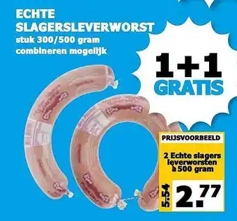 Boon`s Markt Echte Slagersleverworst aanbieding