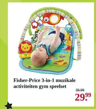 Intertoys Fisher-Price 3-in-1 Muzikale Activiteiten Gym Speelset aanbieding