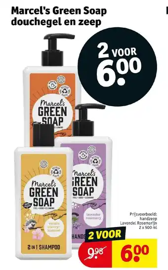 Kruidvat Marcel's Green Soap douchegel en zeep aanbieding