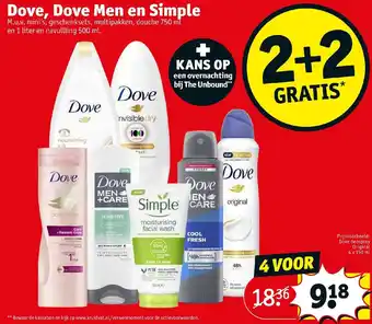 Kruidvat Dove, Dove Men en Simple aanbieding