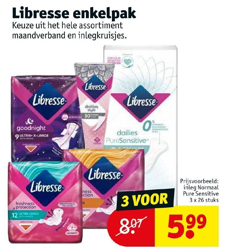 Libresse enkelpak aanbieding bij Kruidvat