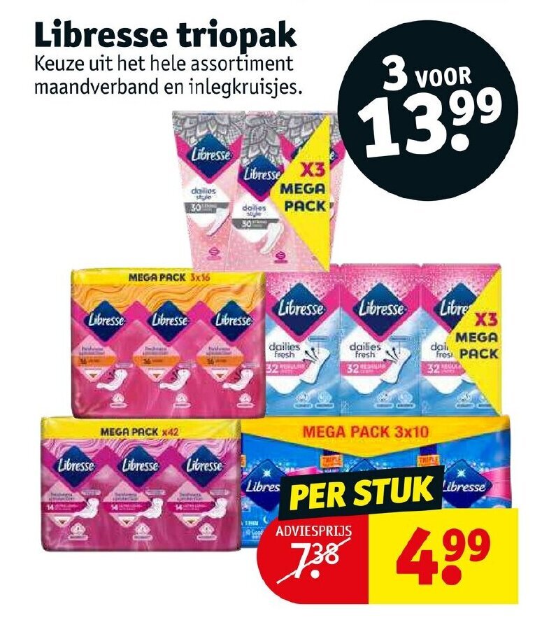 Libresse triopak aanbieding bij Kruidvat