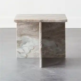 CB2 T Short Marble Side Table aanbieding