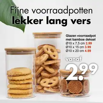 Wibra Glazen Vooraadpot Met Bamboe Deksel aanbieding