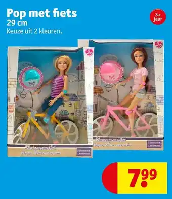 Kruidvat Pop met fiets 29 cm aanbieding