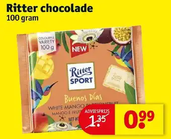 Kruidvat Ritter chocolade 100g aanbieding