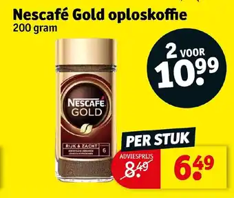 Kruidvat Nescafe Gold oploskoffie 200g aanbieding