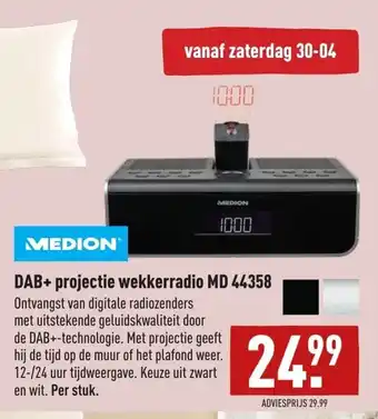 ALDI Medion DAB+ projectie wekkerradio MD 44358 aanbieding