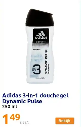 Action Adidas 3-in-1 douchegel Dynamic Pulse 250 ml aanbieding