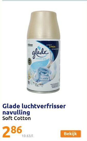 Action Glade luchtverfrisser navulling Soft Cotton aanbieding