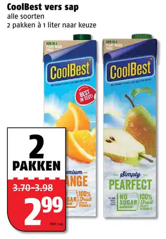 Poiesz Coolbest sap 2*1L aanbieding