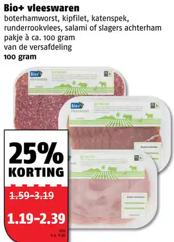 Poiesz Bio+ vleeswaren 100g aanbieding