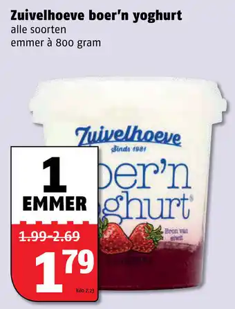 Poiesz Zuivelhoeve Boer'n yoghurt 800g aanbieding