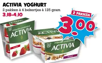 Boon`s Markt Activia yoghurt 125g aanbieding