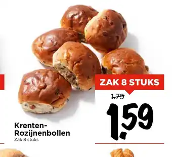 Vomar Voordeelmarkt Krenten-Rozijnenbollen zak 8 stuks aanbieding