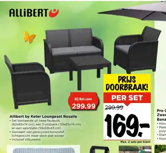 Vomar Voordeelmarkt Allibert by Keter Loungeset Rosalie per set aanbieding