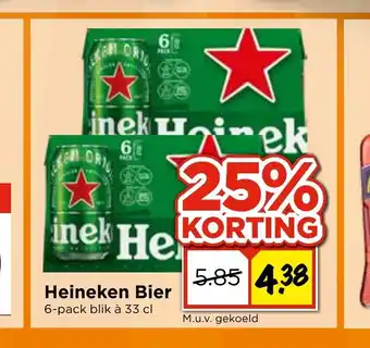 Vomar Voordeelmarkt Heineken Bier 6-pack blik a 33 cl aanbieding