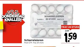 Vomar Voordeelmarkt Scharreleieren Maat S/M Tray 20 stuks aanbieding