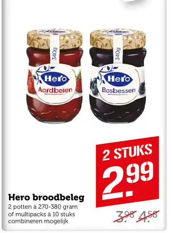 Coop Hero broodbeleg 2 stuks 270-380 gram aanbieding