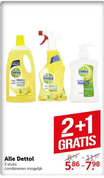 Coop Alle Dettol 3 stuks aanbieding