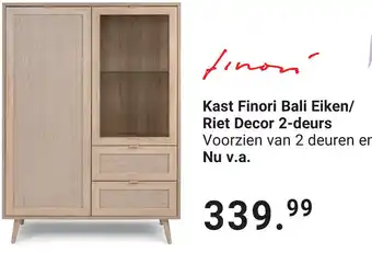 Van Asten BabySuperstore Kast Finori Bali Eiken/Riet Decor 2-deurs aanbieding