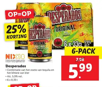 Lidl Desperados 6x0.33l 6 pack aanbieding