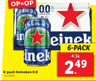 Lidl 6-pack Heineken 0.0 6x0.33l aanbieding