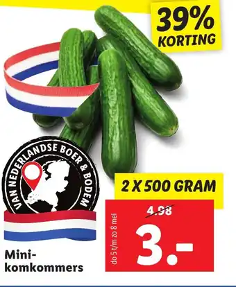 Lidl Mini-komkommers 2x500 gram aanbieding