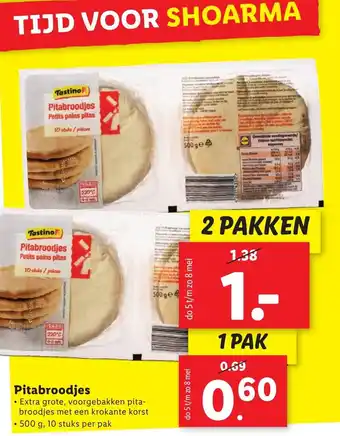 Lidl Pitabroodjes 2 pakken aanbieding