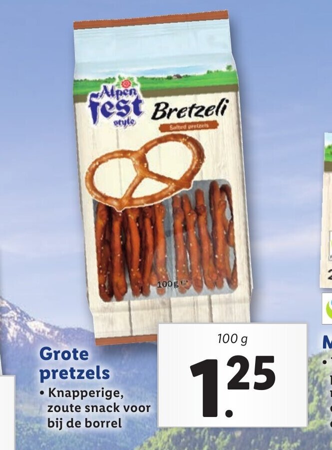 Grote pretzels 100g aanbieding bij Lidl