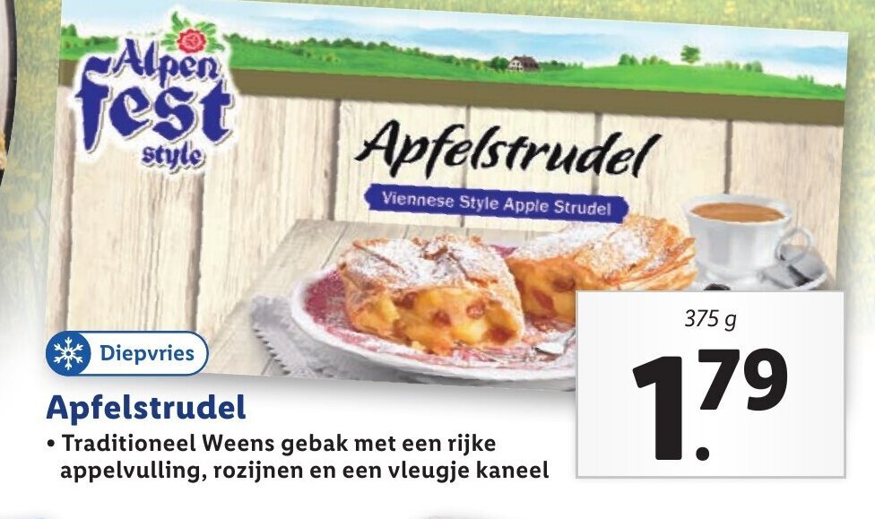 Apfelstrudel 375g aanbieding bij Lidl