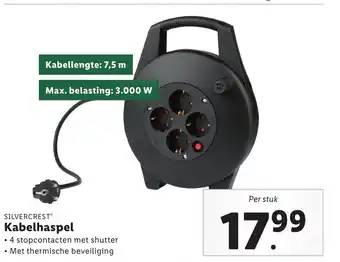 Lidl Silvercrest Kabelhaspel 3000W aanbieding