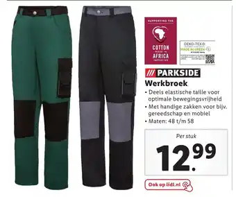 Lidl Parkside Werkbroek 48 t/m 58 aanbieding