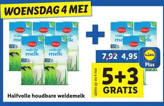 Lidl Halfvolle houdbare weidemelk aanbieding