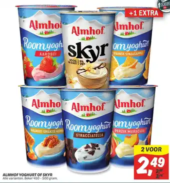 Dekamarkt Almhof yoghurt of skyr aanbieding