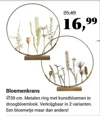 Tuincentrum de Nieuwstad Bloemenkrans aanbieding