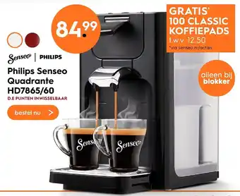 Blokker Philips SENSEO Quadrante HD7865/60 aanbieding