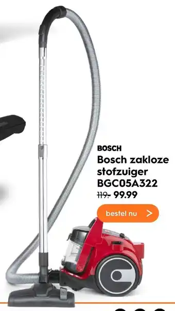 Blokker Bosch Zakloze stofzuiger BGC05A322 aanbieding