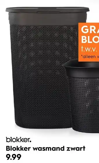 Blokker Blokker Wasmand zwart aanbieding