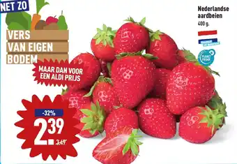 ALDI Nederlandse aardbeien 400g aanbieding