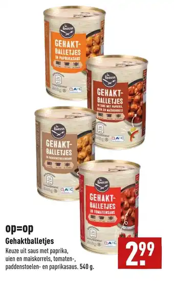 ALDI Gehaktballetjes 540g aanbieding