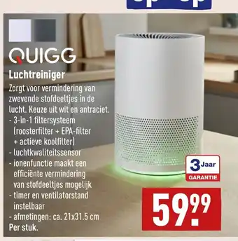 ALDI Quigg Luchtreiniger 21x31.5 cm aanbieding