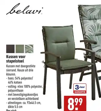 ALDI Belavi Kussen voor stapelstoel 93x46.5 cm aanbieding