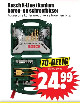 Dirk Bosch X-Line titanium boren- en schroefbitset 70-delig aanbieding