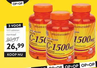 Holland & Barrett Timed release Vitamine C-1500mg aanbieding