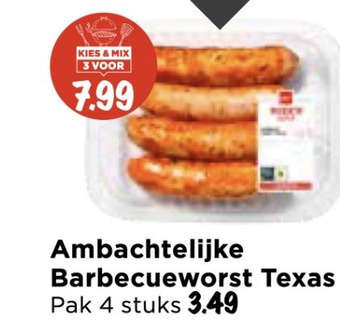 Vomar Voordeelmarkt Ambachtelijke Barbecueworst Texas aanbieding